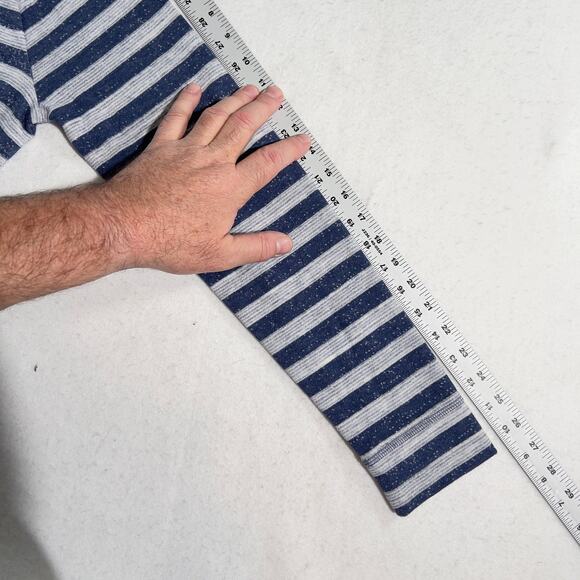 T by Talbots Sweater Womans Extra Small XS Boat Neck Blue Grey "Textured" Stripe - Picture 9 of 13